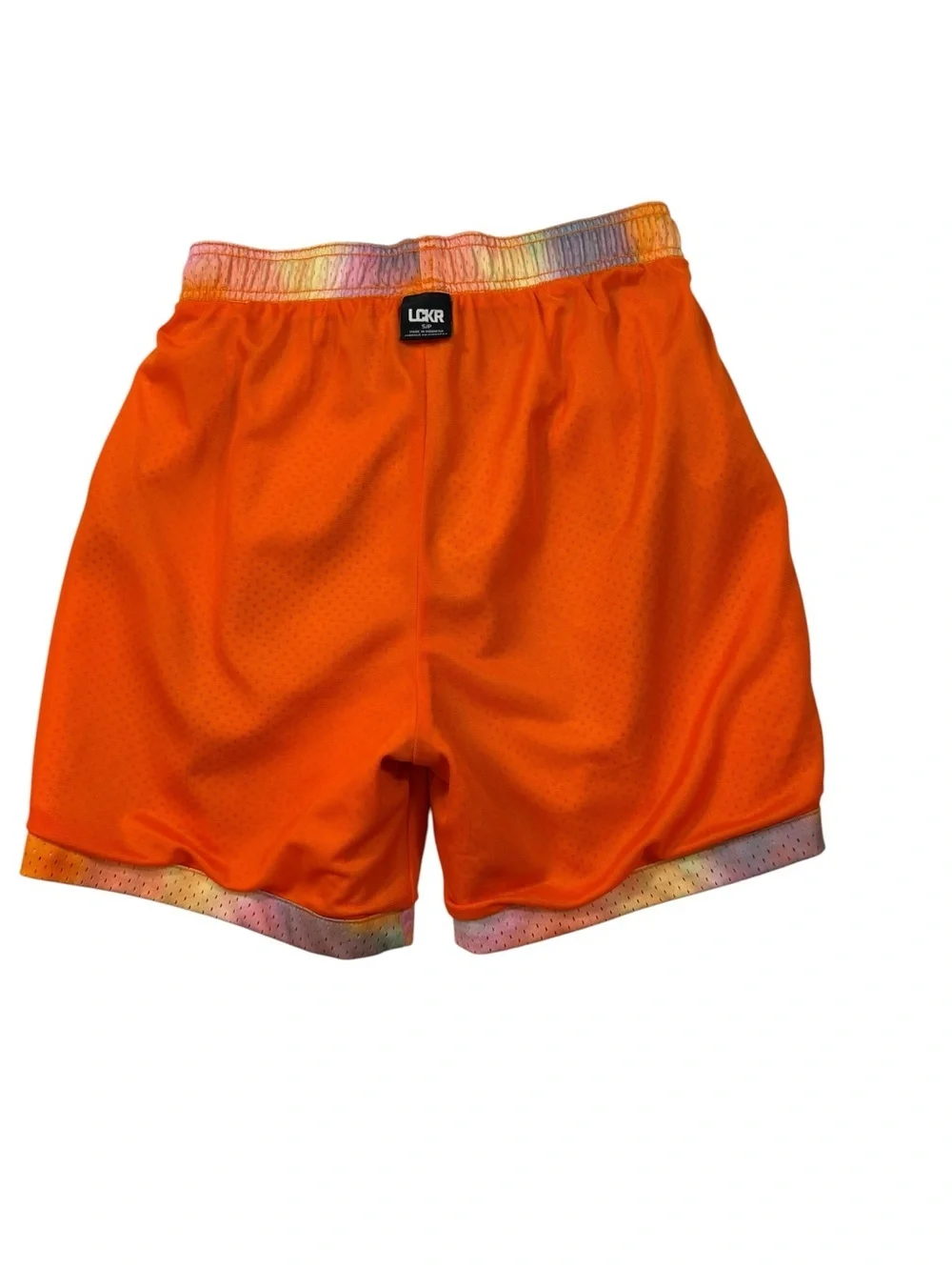 LCKR Men's Tie Dye Sunset Ombre Lifestyle Mesh Drawstring Shorts (unisex) Size S